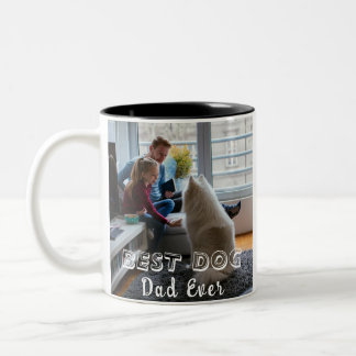 Weltbester Hund Papa Benutzerdefinierter Foto-Mug Zweifarbige Tasse