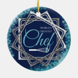 Weltbester Koch, der zu einem kulinarischen Fest e Keramik Ornament