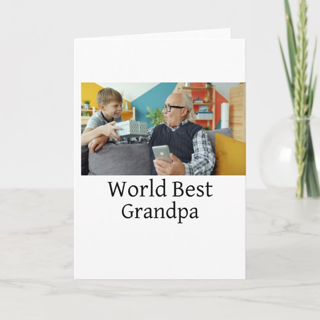 Weltbester Opa Namenstext Sporttext simpl Karte (Vorderseite)