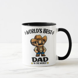 Weltbester Papa Cowboy Cartoon individuell Tasse
