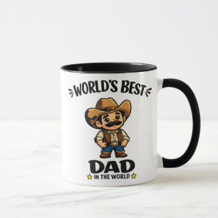 Weltbester Papa Cowboy Cartoon individuell Tasse