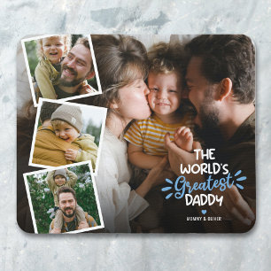 Weltbester Papa-Foto-Collage Mousepad