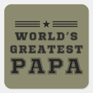 Weltbester Papa Frohen Vatertag Geschenk T-Shirt Quadratischer Aufkleber