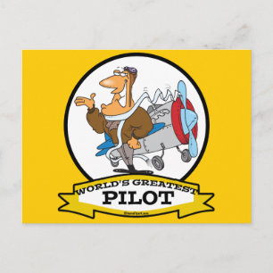 WELTBESTER PILOT II MÄNNER CARTOON POSTKARTE