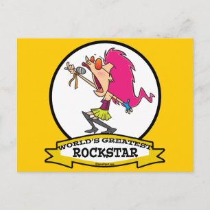 WELTBESTER ROCKSTAR CARTOON POSTKARTE