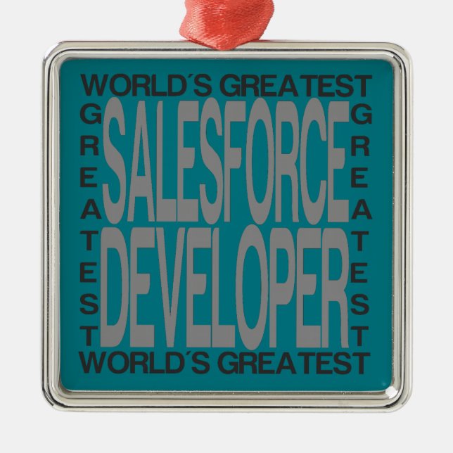 Weltbester Salesforce Entwickler Silbernes Ornament (Vorne)