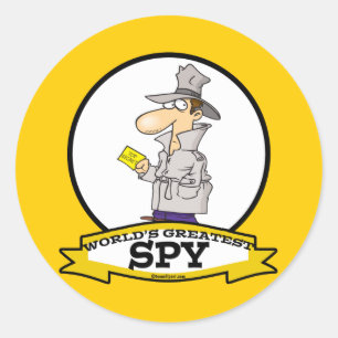 WELTBESTER SPY MEN CARTOON RUNDER AUFKLEBER