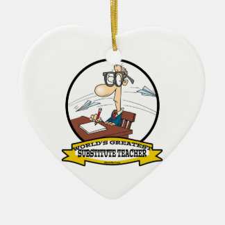WELTBESTER SUBSTITUT LEHRER MÄNNER CARTOON KERAMIK ORNAMENT