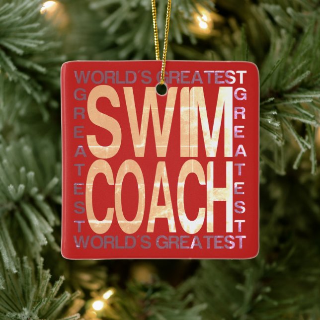 Weltbester Swim Coach Keramikornament (Baum)