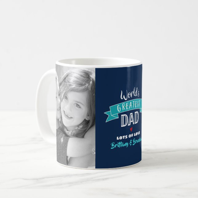 Weltbester Vater 2 Foto Türkische Marine Kaffeetasse (Vorderseite Links)