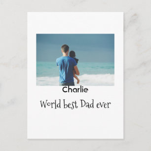 weltbester Vater jemals Foto Name Datum einfache V Postkarte