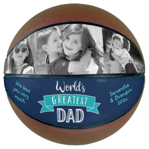 weltbester Vater Kühne türkisfarbene Typografie- Basketball