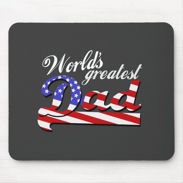 Weltbester Vati mit amerikanischer Flagge - Mousepad (Vorne)