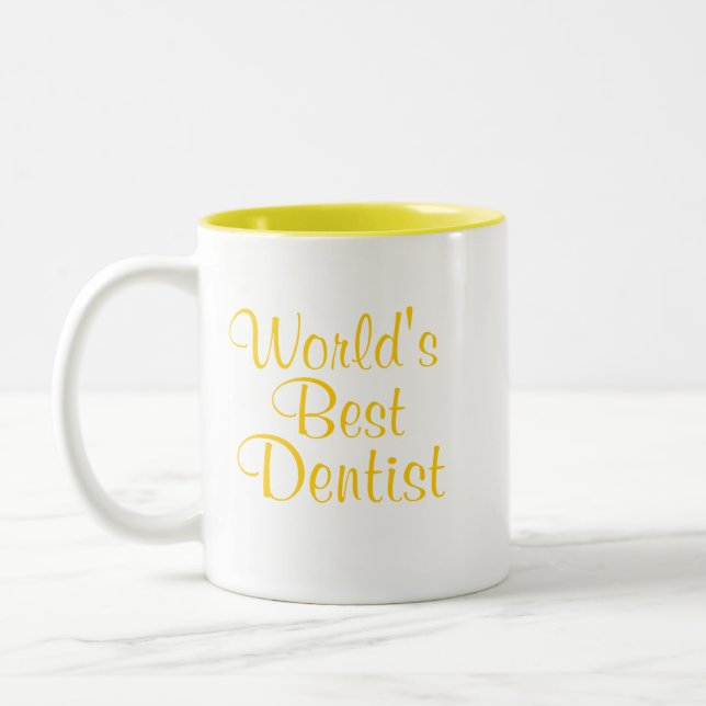 Weltbester Zahnarzt Zweifarbige Tasse (Links)