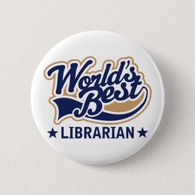 Weltbestes Bibliothekar-Geschenk Button (Vorderseite)