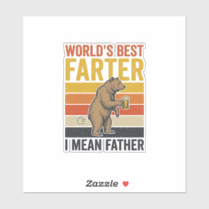 Weltbestes Fürze-Funny-Vater-Bär Aufkleber