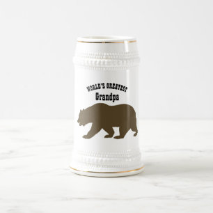 Weltbestes Großvater Papa Bärengeschenk Bierglas
