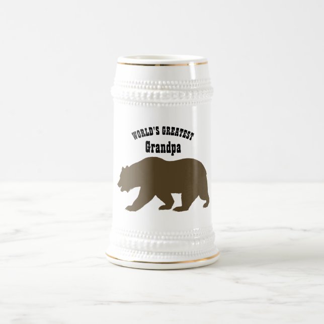 Weltbestes Großvater Papa Bärengeschenk Bierglas (Mittel)