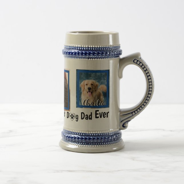 Weltbestes Hund-Vater-Foto für Personalisierte Hau Bierglas (Rechts)