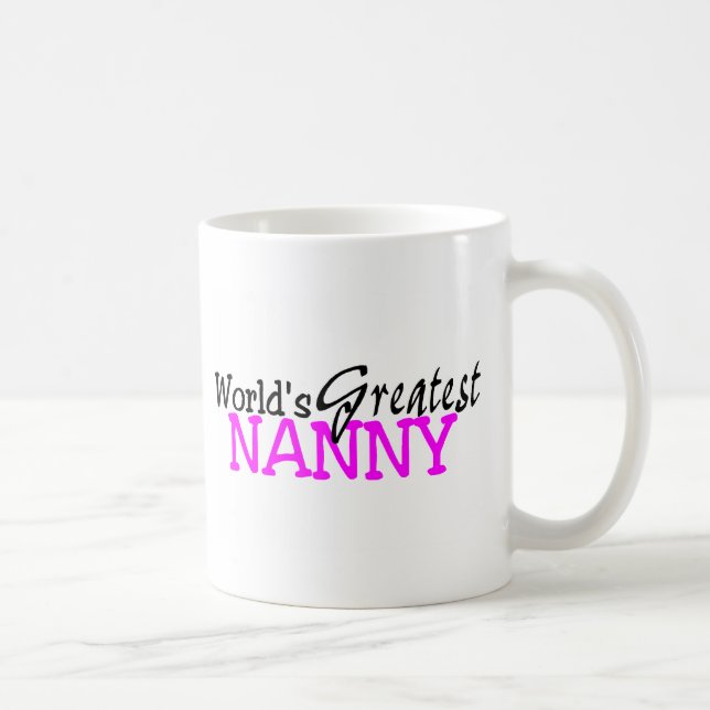 Weltbestes Kindermädchen-Rosa-Schwarzes Kaffeetasse (Rechts)
