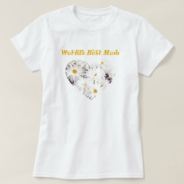 Weltbestes Mama-Gänseblümchen-Herz T-Shirt (Design vorne)