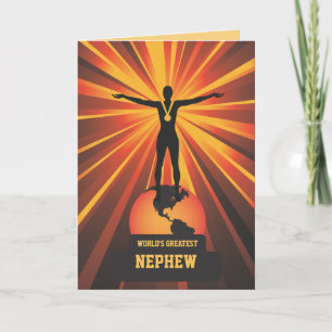 Weltbestes Nephew Golden Award Karte