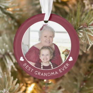 Weltbestes Oma je Niedliches Red Keepake Foto Ornament
