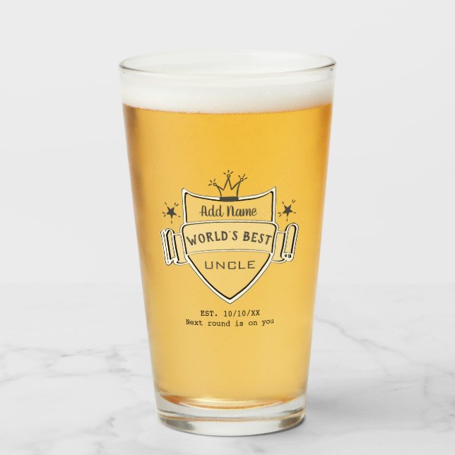 Weltbestes Personalisiertes BIER PINT-GLASS Glas (Vorne (Gefüllt))