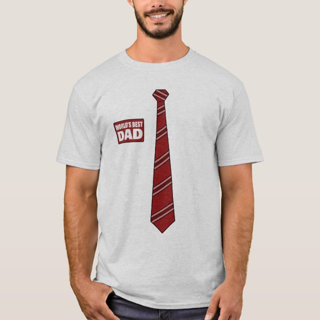 Weltbestes Vater-Umbau-Krawatten-Power-Rot T-Shirt (Vorderseite)