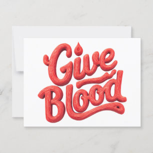 Weltblutspendertag - Glossy Blood Donation Text Postkarte