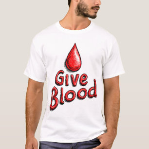 Weltblutspendetag - Blütentext mit Tropfen T-Shirt