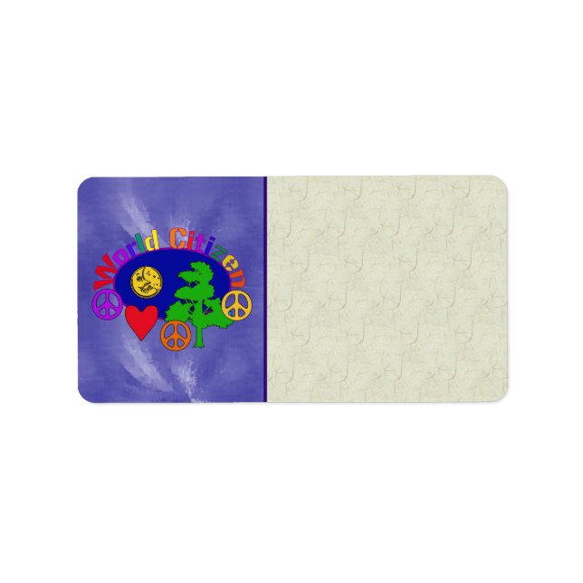 Weltbürger Adressaufkleber (Vorne)