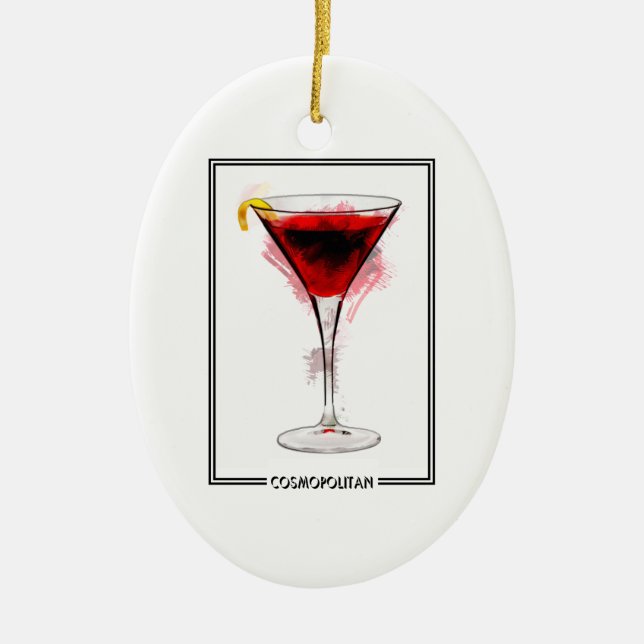 Weltcocktail-Markierungs-Skizze Keramikornament (Vorne)
