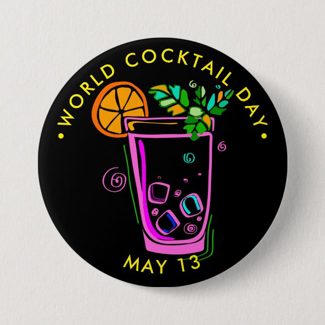 Weltcocktail-Tag Button (Vorderseite)