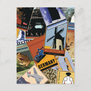 Weltcollage Postkarte