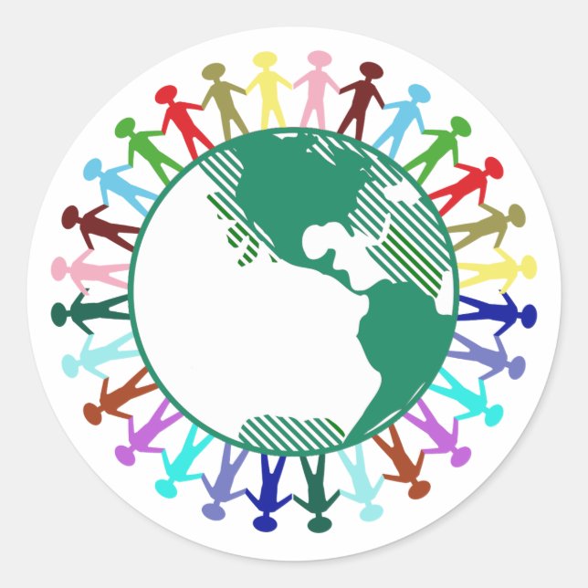 Weltdenktag * Diversity Runder Aufkleber (Vorderseite)