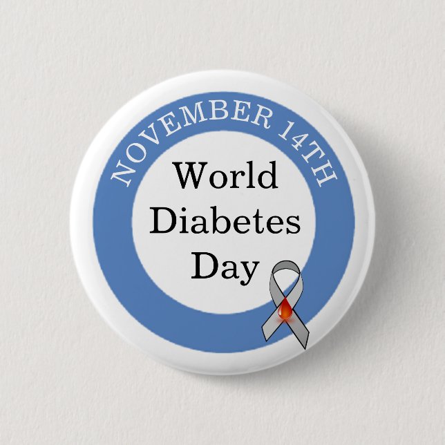 Weltdiabetestag 14. November Button (Vorderseite)