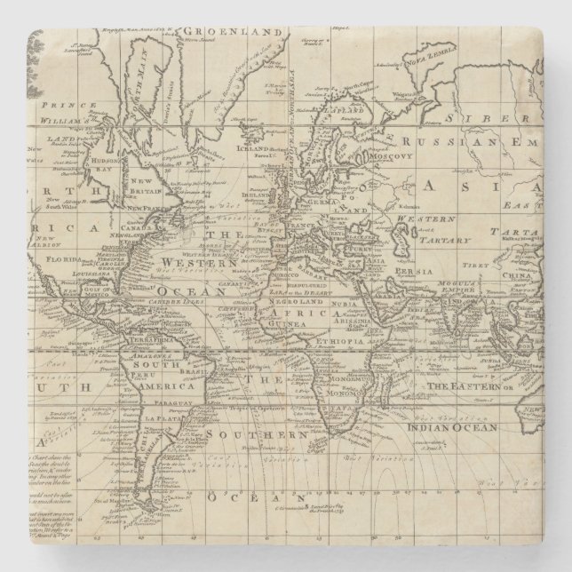 Weltdiagramm Steinuntersetzer (Vorderseite)