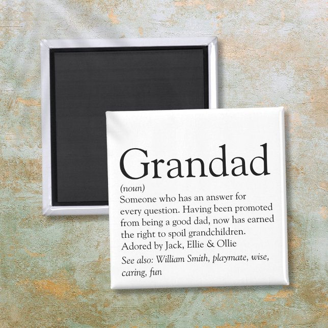 Welten am besten je Großvater, Großvater, Papa Def Magnet (Worlds Best Ever Grandpa, Grandad, Papa Definition Magnet)