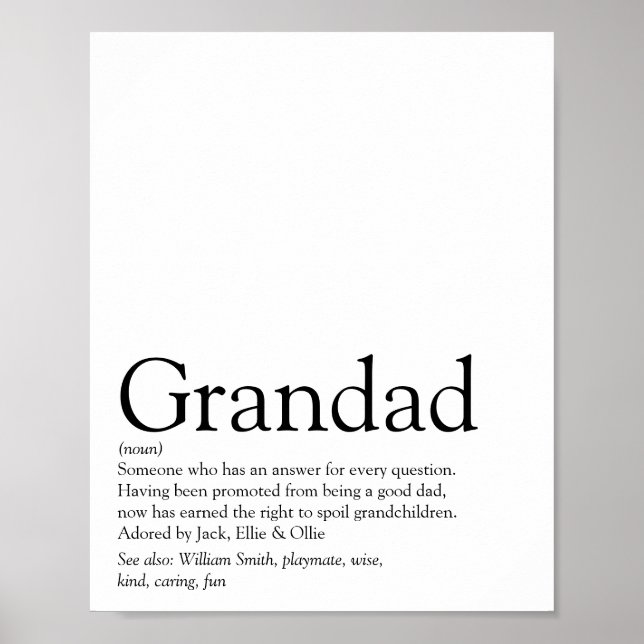 Welten am besten je Großvater, Großvater, Papa Def Poster (Vorne)