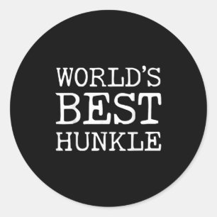 Welten Best Hunkle Funny Oncle Joke Fathers Day Runder Aufkleber