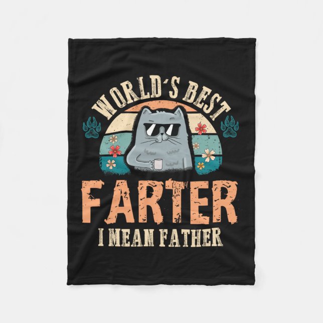 Welten Beste Farter I Gemein Vater Bester Katze Va Fleecedecke (Vorderseite)