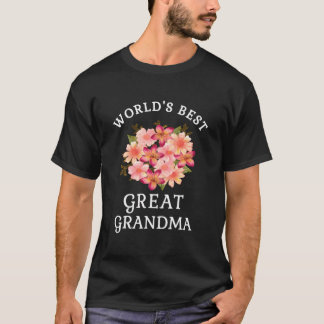 Welten Beste große Oma Pink Peach Blume T-Shirt