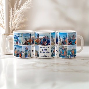 Welten beste Großvater Moderne Marine Foto Collage Kaffeetasse