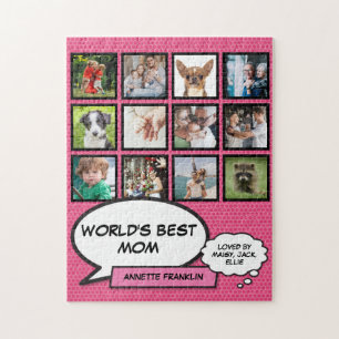 Welten Beste Mama 12 Foto Collage Rosa