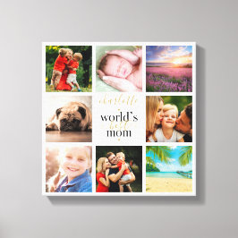 Welten Beste Mama 8 Foto Collage Personalisiert Leinwanddruck