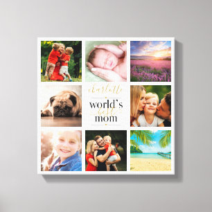 Welten Beste Mama 8 Foto Collage Personalisiert Leinwanddruck