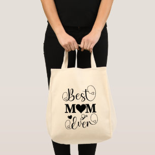 Welten Beste Mama Elegantes Schwarz-Weiß-Script Tragetasche