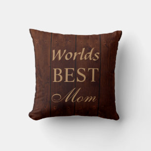 Welten Beste Mama Kissen auf Dark Barn Board