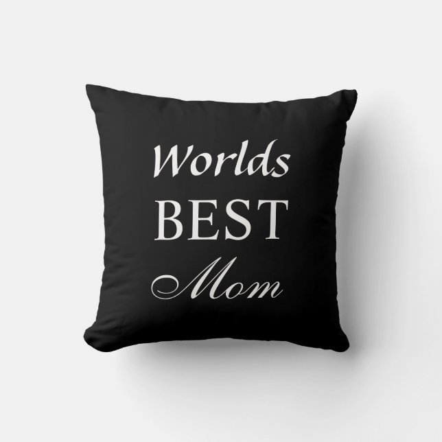 Welten Beste Mama Kissen auf schwarz (Vorderseite)